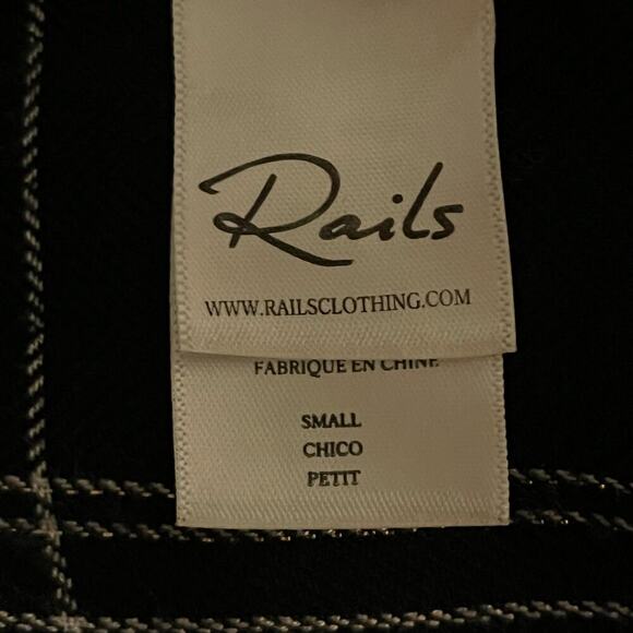 Rails Hunter Navy Snow Metallic Plaid Button Down Shirt Women’s Small - Picture 6 of 9